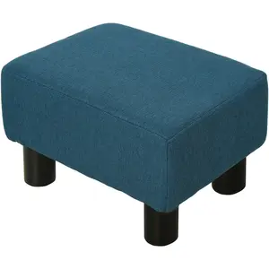HOMCOM Pouf repose-pied tabouret bas en tissu de lin capacité de charg...Vendu paraosom