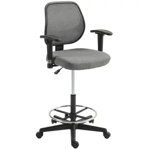 Vinsetto Fauteuil de bureau assise haute réglable, accoudoirs, dim. 60... pas cher