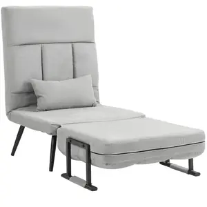 HOMCOM Fauteuil convertible 3 en 1 lit 1 place dossier inclinable 5 po... pas cher