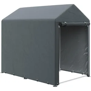 Comparateur de prix : Outsunny Abri de jardin tente de stockage portable avec cadre en métal galvanisé et grande porte, 1,2 x 1,8 m