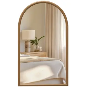 Homcom Miroir mural arche, 110 x 65 cm cadre en bois