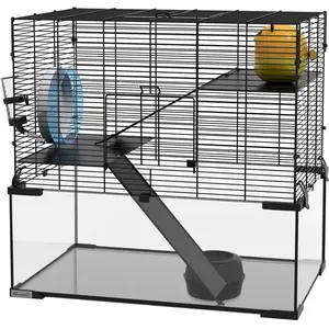 PawHut Cage hamster cage rongeur 3 niveaux avec roue rampes maisonnett... pas cher