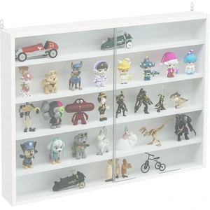 HOMCOM Vitrine murale pour objets de collection 5 étagère réglables en... pas cher