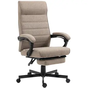 Vinsetto Fauteuil de bureau pivotant inclinable en tissu aspect lin av... pas cher