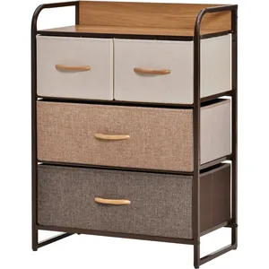 HOMCOM Outsunny Meuble de Rangement 4 Tiroirs en Tissu Multicolore pour Maison   Aosom France pas cher