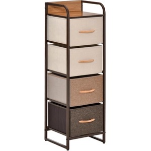 HOMCOM Commode chiffonnier 5 tiroirs meuble de rangement tiroir en tis...