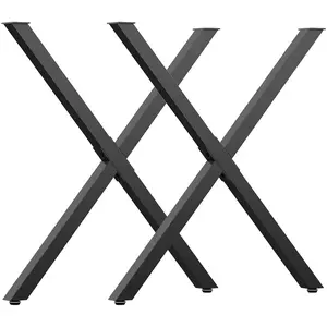 HOMCOM Pieds de Table Croix Design Industriel 70x72cm pour Table Basse Chevet Noir   Aosom FranceVendu paraosom
