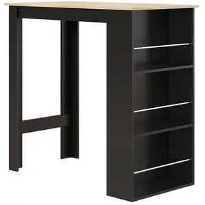 HOMCOM Table de bar table haute de cuisine mange-debout comptoir - dim... pas cher