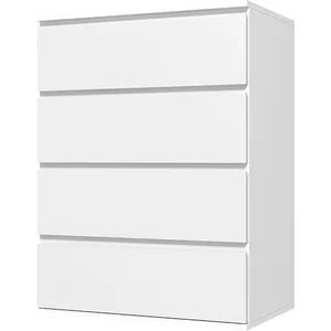 HOMCOM Commode 4 tiroirs meuble de rangement sans poignées design mini... pas cher