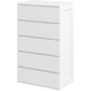 HOMCOM Commode 5 tiroirs meuble de rangement sans poignées design mini... pas cher