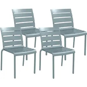 Ensemble de chaises de jardin - Outsunny - 42x54x78cm - PP - gris pas cher