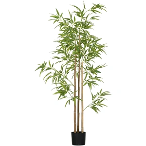 Comparateur de prix : HOMCOM Bambou artificiel 1,80H m - plante artificielle - 830 feuilles réalistes, vrais troncs - pot inclus
