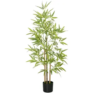 HOMCOM Plante artificielle Bambou arbre artificiel hauteur 120 cm avec... pas cher