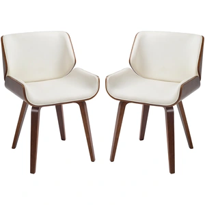 HOMCOM Lot de 2 chaises de salle à manger style vintage assise revêtem... pas cher