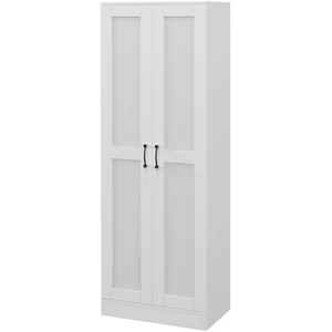 HOMCOM Armoire 2 portes meuble de rangement avec 4 étagères, style con... pas cher