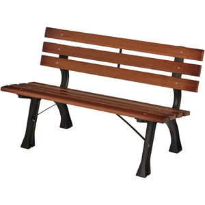 Outsunny Banc de jardin extérieur 2 places en aluminium et lattes de b... pas cher