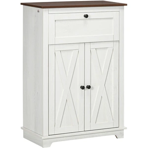HOMCOM Meuble de rangement buffet multi-rangements 2 portes avec étagè... pas cher