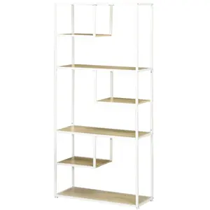 HOMCOM Bibliothèque étagère de rangement à 7 niveaux cadre en acier st... pas cher