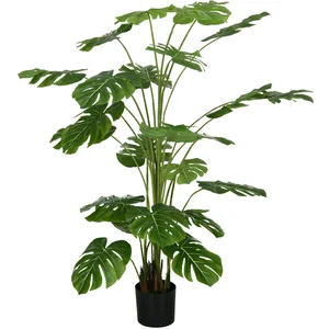Comparateur de prix : HOMCOM Arbre artificiel plante artificielle Monstera H. 180 cm tronc branches lichen feuilles de tortue grand réalisme pot inclus