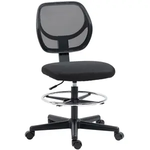 Vinsetto Chaise de Bureau ergonomique Chaise bureau Maille Chaise de bureau noir Hauteur Ajustable Design Ergonomique Confort Aosom France pas cher