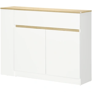 HOMCOM Buffet Blanc Moderne 2 Tiroirs 3 Étagères Placard 2 Portes pour Rangement Cuisine et Salon   Aosom France pas cher