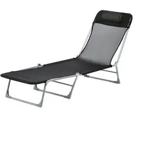 Outsunny Bain de soleil transat chaise longue inclinable pliable avec ... pas cher