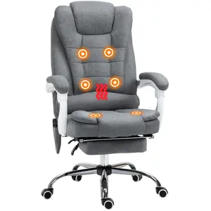 Vinsetto Fauteuil de bureau direction massant chauffant hauteur réglab... pas cher