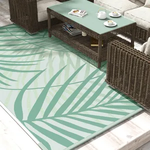Comparateur de prix : Outsunny Tapis d'extérieur réversible imperméable dim. 365L x 274l cm motif feuillage sac transport motif feuillage PP vert crème