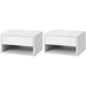 HOMCOM Lot de 2 tables de chevet murales table de nuit tiroir coulissa... pas cher