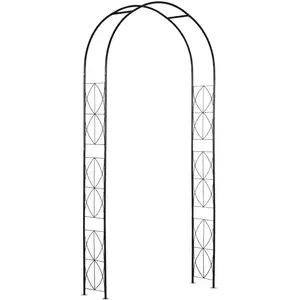 Comparateur de prix : Outsunny Arche de jardin arche à rosiers treillis métal époxy noir