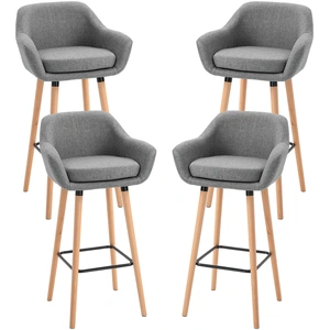 HOMCOM Tabourets de Bar Design scandinave Lot de 4 tabourets de Bar av... pas cher