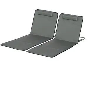 Outsunny Lot de 2 tapis de plage pliants avec dossier réglable 5 posit... pas cher