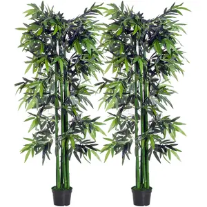 Outsunny Lot de 2 Bambous Artificiel XXL 1,80H m arbre artificiel 1105...Vendu paraosom