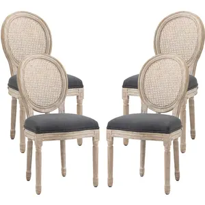 HOMCOM Lot de 4 chaises de Salle à Manger - Chaise de Salon médaillon ... pas cher