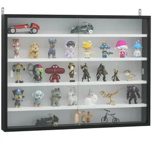 HOMCOM Vitrine murale pour objets de collection 5 étagère réglables en...