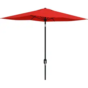 Comparateur de prix : Outsunny Parasol rectangulaire inclinable de jardin avec manivelle mét...