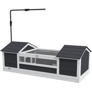 PawHut Maison tortue terrestre extérieure enclos tortue 2 niches suppo... pas cher