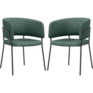 HOMCOM Lot de 2 chaises de salle à manger pieds en acier, assise rembo... pas cher