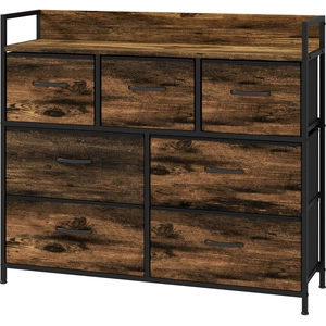 HOMCOM Commode 7 tiroirs meuble de rangement tiroir en tissu pliant - ... pas cher