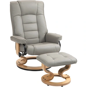 HOMCOM Fauteuil de relaxation inclinable avec repose-pied, pivotant, c... pas cher