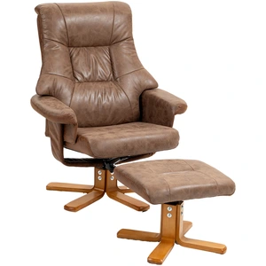 HOMCOM Fauteuil relax inclinable 135° pivotant 360° avec repose-pieds ... pas cher