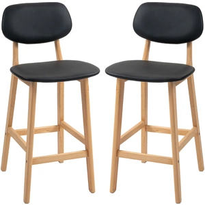 HOMCOM Lot de 2 tabourets de bar, chaises hautes, revêtement synthétiq... pas cher