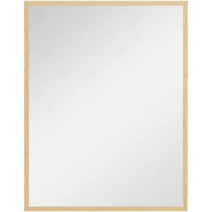 HOMCOM Miroir mural rectangulaire 90x70cm bois naturel pas cher
