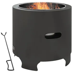 Comparateur de prix : Brasero extérieur rond portable en métal - Outsunny - Sans fumée - Dia...