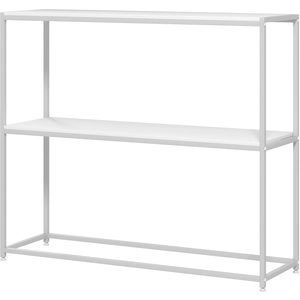 HOMCOM Table console en acier 2 étagères design moderne pour salon ent... pas cher