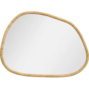 Miroir mural - HOMCOM - forme organique - cadre en bois - décoration d...