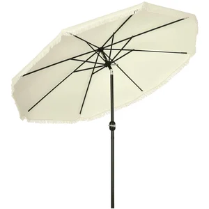 Comparateur de prix : Parasol inclinable rond - Outsunny - Ø 268 cm - avec franges - tissu p...