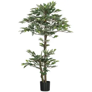 Comparateur de prix : Outsunny Plante artificielle ficus H1,5 m troncs branches liane lichen feuilles