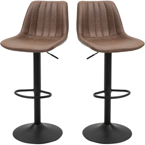HOMCOM Lot de 2 tabourets de bar style vintage hauteur réglable pivota... pas cher
