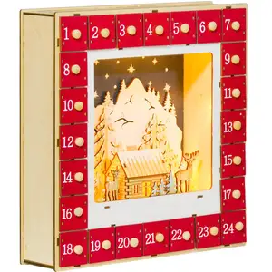 Calendrier de l'Avent LED - HOMCOM - 24 tiroirs à remplir - décoration... pas cher